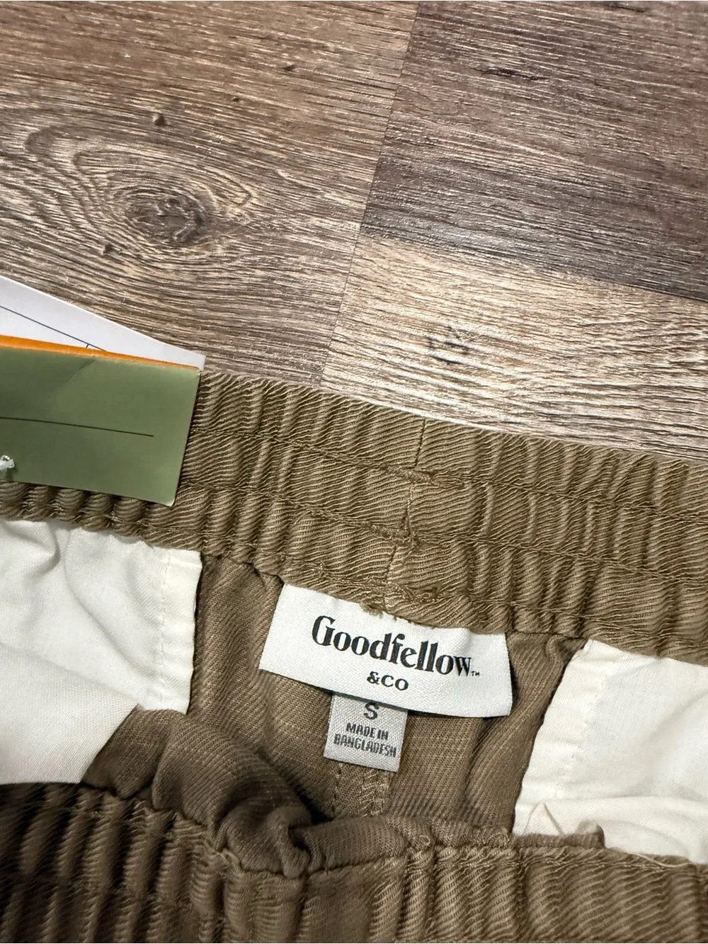 NWT Goodfellow & Co Men's Pull-On Drawstring Shorts Brown Khaki Twill Size Small